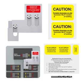 Generator Interlock Kit Compatible with Square D QO or Homeline 100 or 125 Amp Panels. 3/4 to 7/8 Inches Spacing Between Main and Generator Breaker, Professional and Interlock Kit