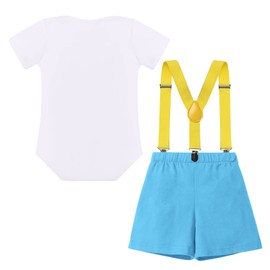 IBTOM CASTLE - Conjunto de ropa para sesión de fotos para bebé y niño en primer cumpleaños, Azul, 12-18 Meses