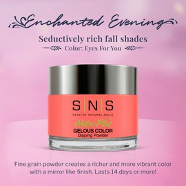 SNS Nail Dip Powder, Gelous Color Dipping Powder - Eyes For You (Peach/Coral), EE18 - Long-Lasting Acrylic Nail Color & Polish Lasts 14 Days - Low-Odor & No UV Lamp - 1.5 Oz