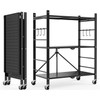 Himix Storage Shelves with 6 Hooks, 3 Tier Foldable Shelf