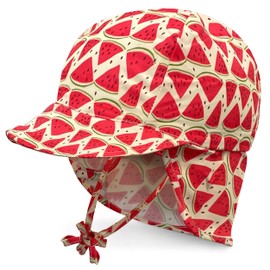 Sombrero de verano ajustable para bebés y niñas, Gorro Niño con protección UPF 50+, Sandía, 2T-5T (48-54 cm)