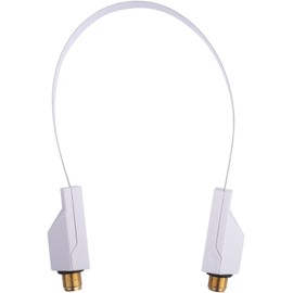 DUR-line FD Slim White Wafer-Thin Door/Window Feed-Through for SAT Cable (F-Female to F-Female) - Flat Cable - Window Cable