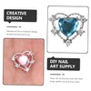 VILLFUL 10pcs Heart Shape Rhinestone Nail Charms for Nail Art