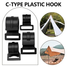 VGOL Pack of 40 Tent Pole Clips Clamp Fasteners Replacement Part 12 mm 17 mm 19 mm 24 mm ID Plastic C-Clamp Suitable for Outdoor Camping Fix Tent Cover