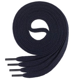 Di Ficchiano flat lace-up made of 100% cotton for trainers and trainers - very tear-resistant - approximately 7 mm wide, 45 cm - 200 cm length. Made in Europe., blue, 100 cm