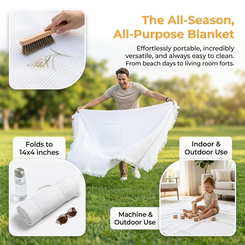 Zyntrytong 70"x 70" Picnic Blanket Extra Large,Layer Outdoor Blanket for