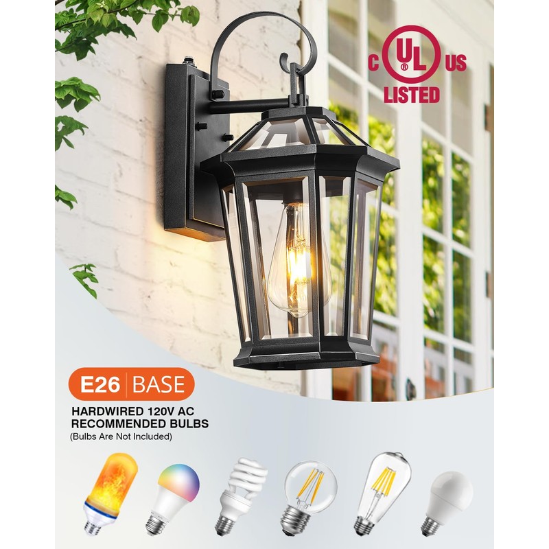 VIANIS Dusk to Dawn Outdoor Wall Lighting, Exterior Light Fixture