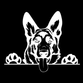 Car Sticker White German Shepherd Sticker 18 cm White German Shepherd Car Sticker Waterproof Funny Car Sticker Pet Dog Sticker Bumper Rear Window Decor