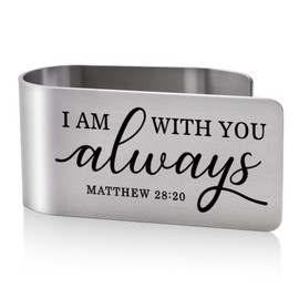 LAGZDFC I Am with You Always Visor Clip for Cars, Matthew 28:20 Inspirational Gifts for Son Daughter, Christian Gifts for Women Men, Religious Car Charm for New Driver, Funny Car Visor Accessories