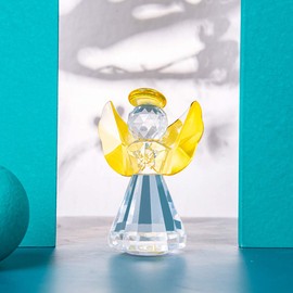 LONGWIN Crystal Angel Figurine Christmas Decorative Glass Ornaments Collecible Gift Idea