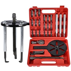 DKwoeshg Bearing Puller Kit, Inner Hole 3-Jaw Puller with Curved Hook and Steel Collet Multi-Function Bearing Removal Tool