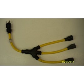 Southwire Generator Cord 12 Gauge, 3 Conductor, 2' L5-20P, Twist to Lock, 15 Amp, Yellow