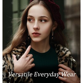 Flower Earrings, Black Earrings, Women's Handmade Flower Earrings with Matte Lacquer Layered Blossom Design, Lightweight Bohemian Jewellery for Party, Daily Wear and Special Occasions