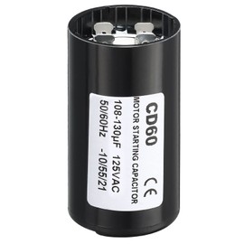 PATIKIL Motor Start Capacitor, 108-130uF/Mfd 125V 50/60Hz CD60 Run Capacitor Motor Starting Capacitor for Electric Motor Starts Running