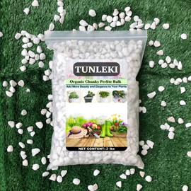 Tunleki 1lb/2lb Chunky Perlite for Plants Horticultural Coarse Pearlite for Enhanced Drainage and Ventilation for Indoor Outdoor Plants (2lb)