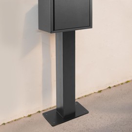 27“ Mailbox Post Black Carbon Steel Mailbox Posts for Outside,Heavy Duty Mounting Post for Install Mailboxs,Large Surface 12"x6"