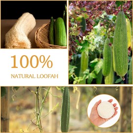 6 Pack Natural Loofah Exfoliating Facial Scrubber, Made with Natural Shower Loofah Sponge, Manual Facial Cleansing and Makeup Remover Brush，Bath Shower Loofah Sponge, for Face That Gets You Clean