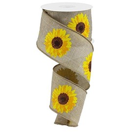 Bold Sunflower On Royal Burlap