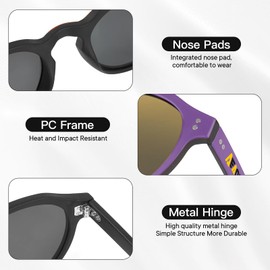 AEANU Polarized Sunglasses for Men and Women，UV Protection，Fishing，Driving ，Running – Purple/Yellow