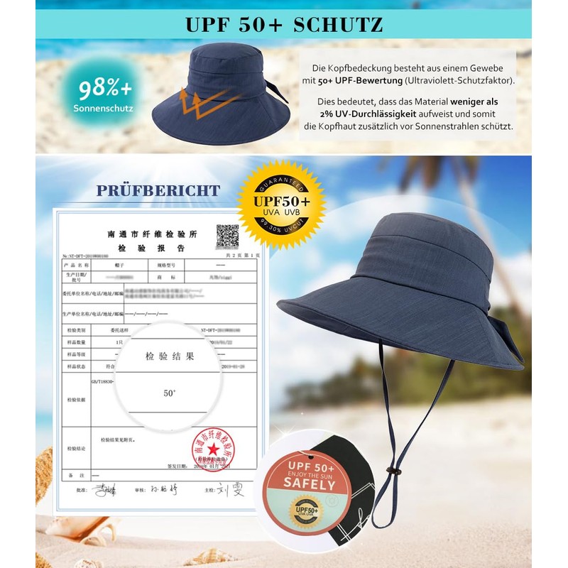 Comhats Women Wide Brim Sun Hat UPF 50 UV Sun