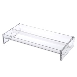 KVMORZE 12" Clear Cracker Serving Tray, Transparent Macaron Display Tray, Rectangular Cracker Holder for Serving Trays, Food Display Cracker Serving Tray Stand for Home (U Shape Double-Row Acrylic)