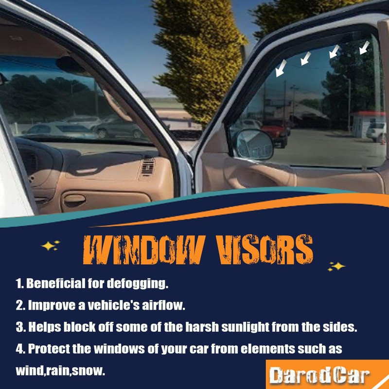 Outside Window Visors Rain Guards Vent Deflectors Compatible with Mitsubishi