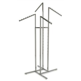 CompleteShopfittings PROFESSIONAL HEAVY DUTY CLOTHING RETAIL DISPLAY STANDS GARMENT DRESS SHOP RAILS (D- 4-WAY SLOPING ARMS)