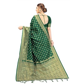 Nivah Fashion Women's Art Silk Saree with Blouse Piece (UK.S11-DarkGreen)