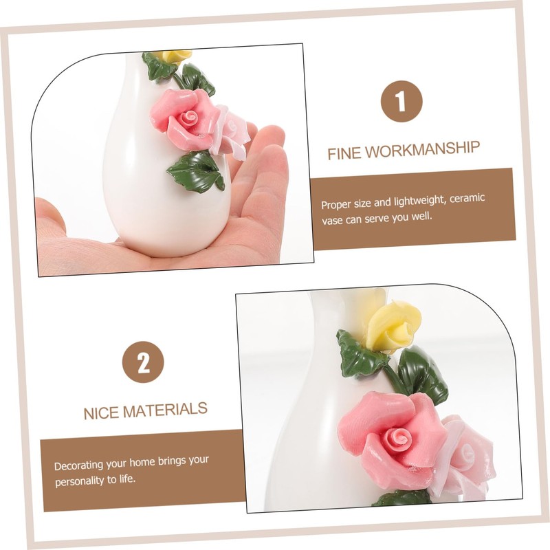 Ciieeo Chic Ceramic Vase Mini Flower Vase Chinese Style for