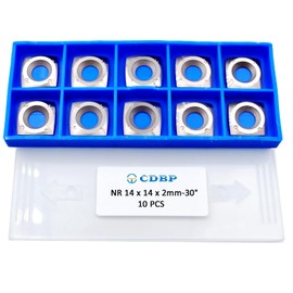 CDBP Woodturning NA 14x14x2.0mm Square Carbide Insert Cutter Negative Rake Angle Replacement Blades for EWT Roughers Wood Turning Tools, 10pcs