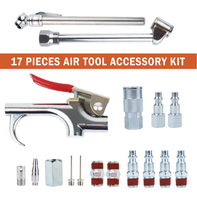 MELPRISU 17 Pieces Air Tool Kit 3/8" X 25ft PVC