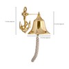 Nautical Brass Wall Mounted Hanging Bell with Rope, Marine Dinner