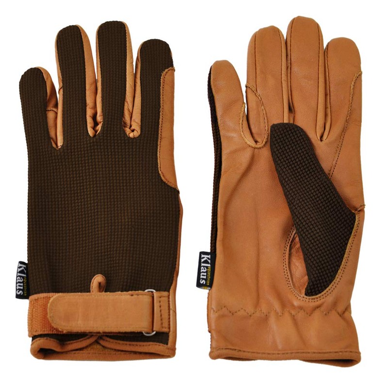 Klaus Riding Gloves, Waffle Leather Gloves, KE6 (Brown x Caramel