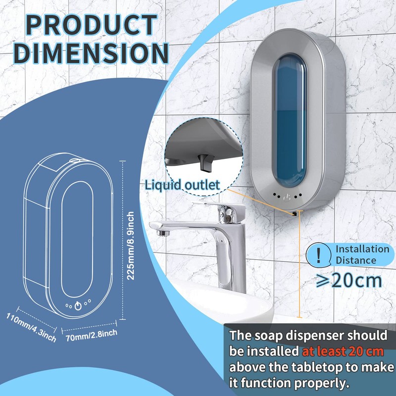 Automatic Soap Dispenser Touchless, Haiaoxonr 700ml Wall Mounted soap Dispenser