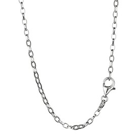 NKlaus Pea Chain Oval 925 Silver 2.0 mm Wide Elegant Necklace Silver Chain, Sterling Silver