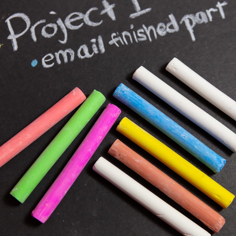 BAZIC Colored (12 Pcs) + White (12 Pcs) Chalk +