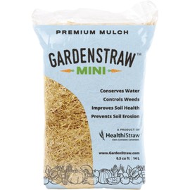 HealthiStraw GardenStraw Mini, 0.5 cu ft, All-Natural Mulch for Vibrant Gardens, Vegetables, Lawn Seeding - Water-Conserving, Weed-Suppressing Wheat Straw - Sustainably Sourced, Meticulously Cleaned