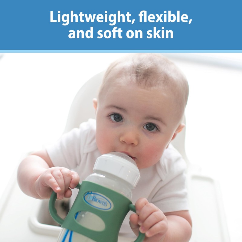 Dr. Brown's Milestones 100% Silicone Baby Bottle Handles, Wide-Neck, Removable