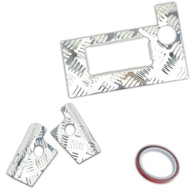 MOTOFUTURE Super Carry Truck DA16T Series Side Step Right Rear Corner Guard Left and Right 3-Piece Set, Striped Design, Stainless Steel