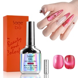 SAGEBIO Cat Eye Gel Nail Polish, 15ml Magnetic Gel, High-Gloss 3D Effect with Magnet Stick, Long-Lasting, Easy Application for DIY Manicures, 02