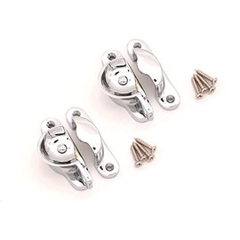 Infinity Decor Pack of 2 Victorian Sash Window Fitch Fastener Lock - Polished Brass or Chrome - Made from Solid Brass (Polished Chrome)