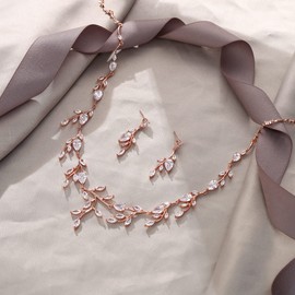 EVER FAITH Teardrop Wedding Bridal Jewellery Set for Brides Sparkly Blue CZ Pear Shaped September Birthstone Necklace Earrings Set, Brass, Cubic Zirconia