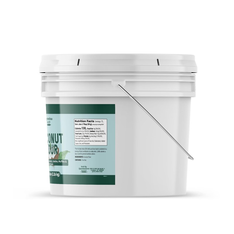 Unpretentious Coconut Flour, 1 Gallon, Vegan, Wheat Flour Alternative, Keto-Friendly