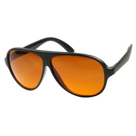 ShadyVEU Swank Blue Blocking Amber Tinted Lens Pilot Sunglasses Large Teardrop Vintage Bomber Driving Fashion XL Shades