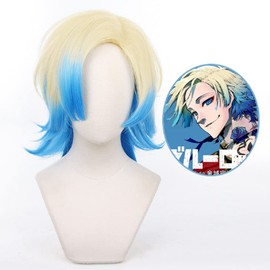 Sizuuenn Blue Rock Michelle Kaiser Wig, Cosplay, Heat Resistant Wig, High Temperature Hair Yarn, Cosplay Wig, Dedicated Network, For Events, School Festivals, Cultural Festivals, Photography, Disguise