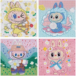 Diamond Art Kits for Kids - 4 Pack Diamond Art Painting Kits - Arts and Crafts for Kids Ages 8-12 - Diamond Art Mosaic Kits for Adults Beginner - GEM Art for 5 6 7 9 10 Year Old Girls Boys Gifts