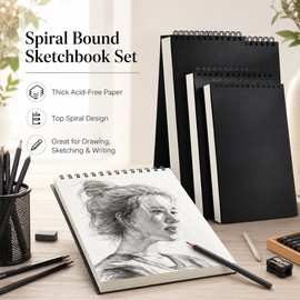 30-Sheet Spiral Sketchbook for Drawing – Thick Paper Art Pad in Multiple Sizes for School, Studio and Travel