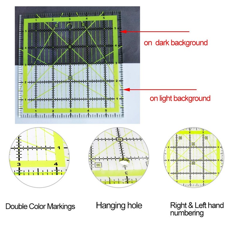 UOOU 4 Pack Quilting Ruler, Quilting Ruler Quilting Templates Fabric