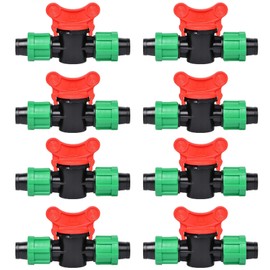 8PCS Drip Irrigation Switch Valve, 16mm Outer, Drip Irrigation Barb Shut-Off Valve, Drip Irrigation System for Garden Automatic Watering Drip Tube Connector, Garden Shut-Off Valve Hose Connectors