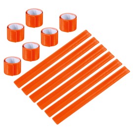 PATIKIL Reflective Slap Bands, 20 Pcs Reflector Band Snap Bracelet Armbands High Visibility Safety Reflectors Wrist Strap Strips for Night Jogging Cycling Running Hiking, Orange